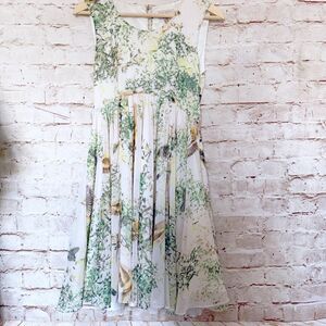 Ted Baker Liano bird butterfly sleeveless chiffon dress